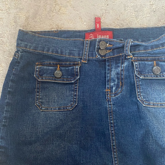 Low rise denim jean skirt - Picture 5 of 6